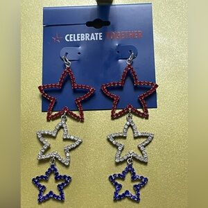 Celebrate Together Red, White & Blue Star Dangle Earrings